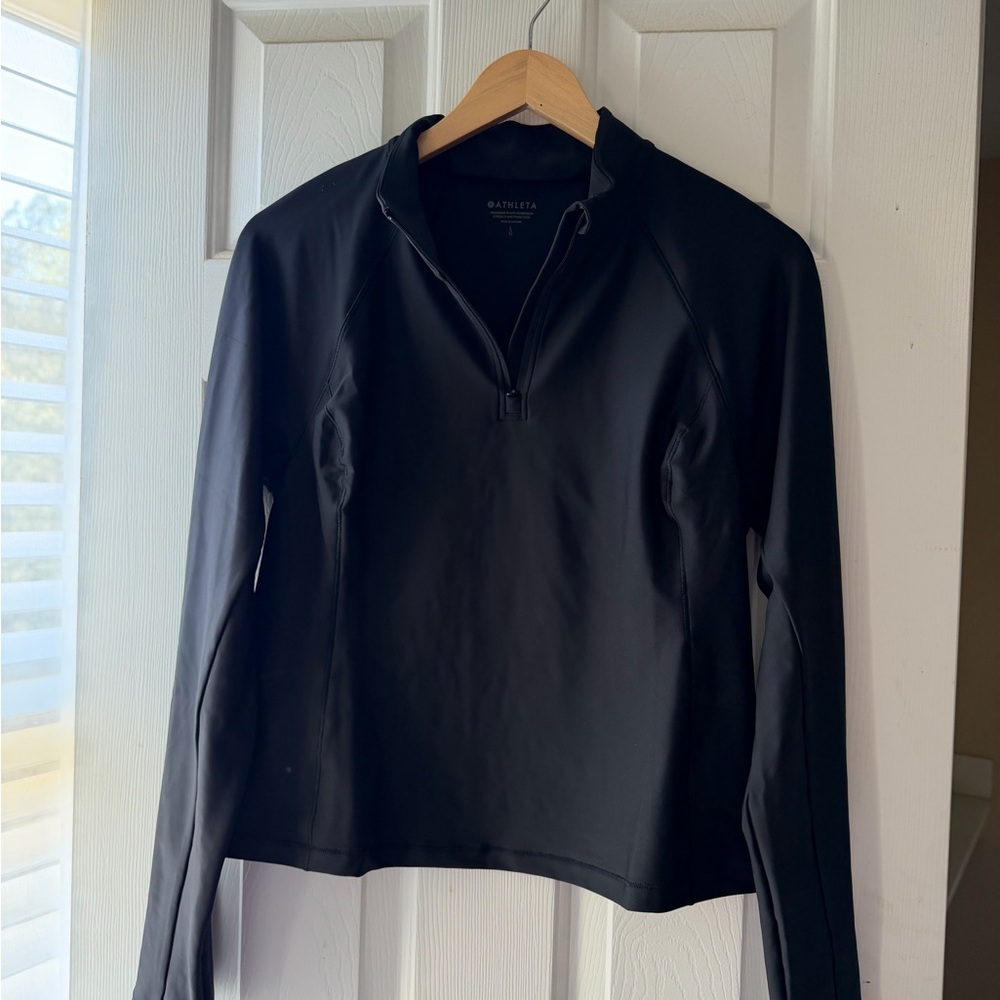 Athleta Black Quarter-Zip Performance Pullover